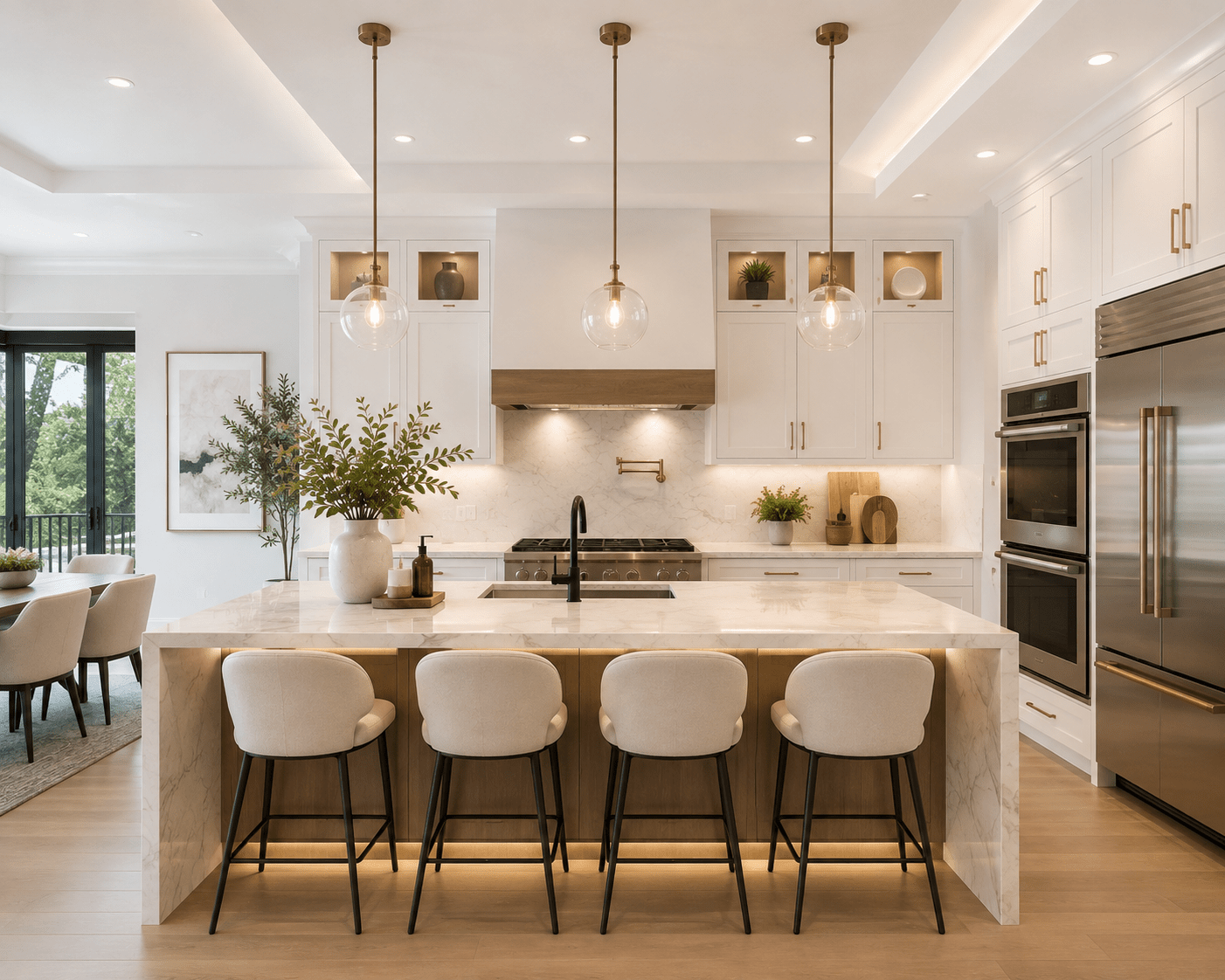Hillside General Construction installs custom Impress Kitchen Cabinets.
